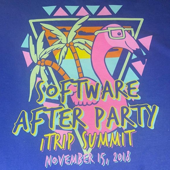 Super Fun Software After Party Flamingo At The Beach T-shirt XL - Picture 2 of 4